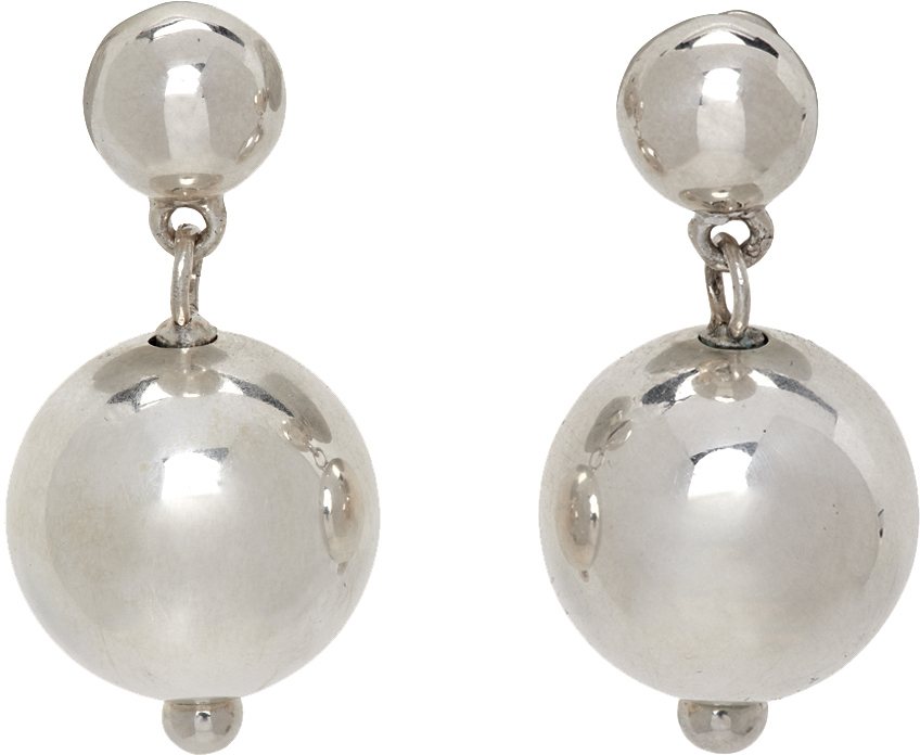 Sophie Buhai Silver Ball Drop Earrings SSENSE
