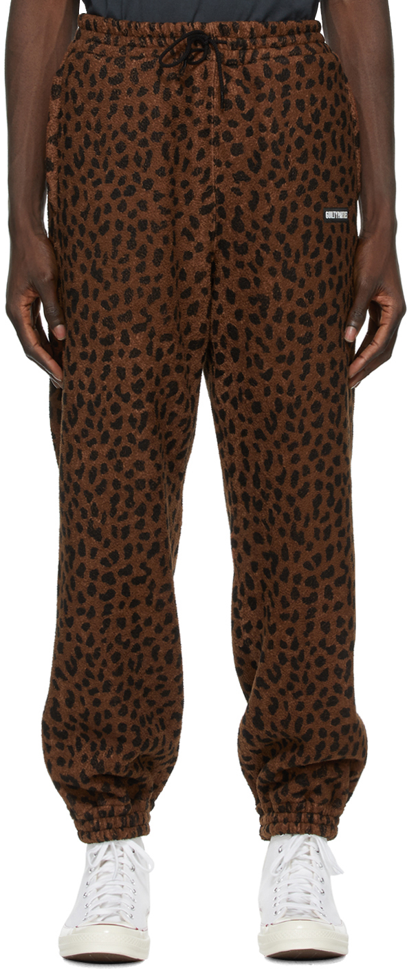 Brown & Black Fleece Leopard Lounge Pants