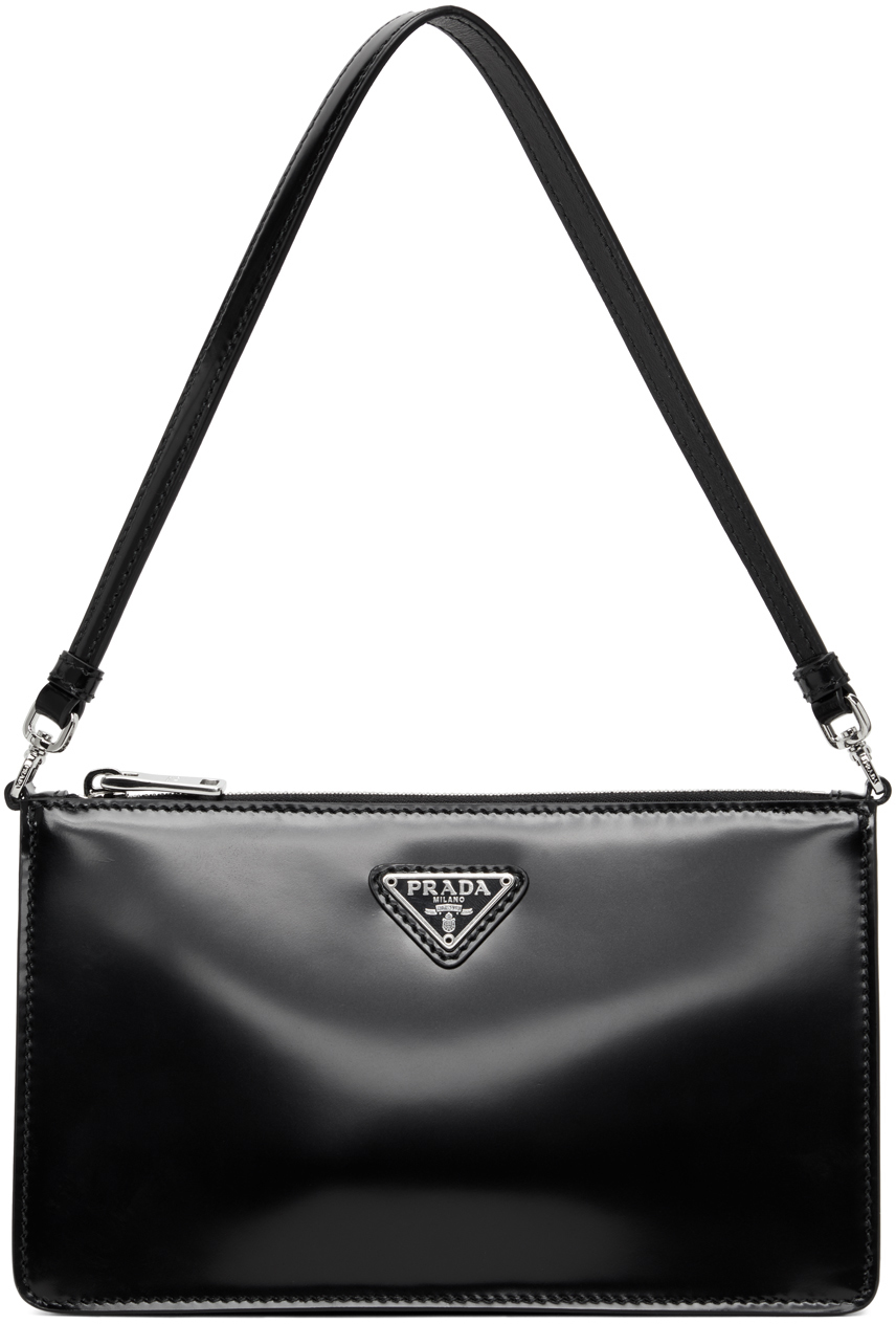 Prada: Black Mini Top Zip Bag | SSENSE 