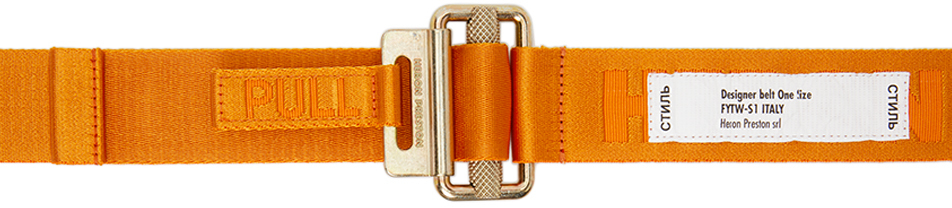 Heron Preston Orange & Gold Tape Belt