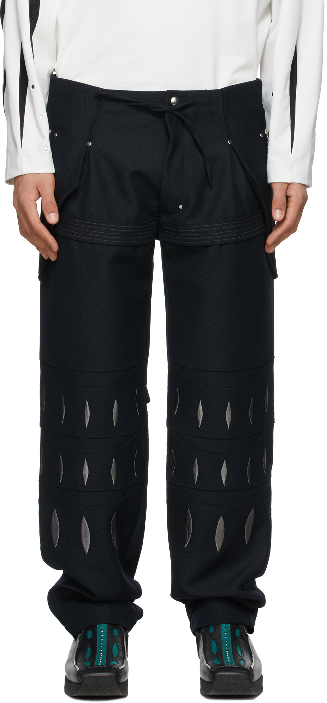 Kiko Kostadinov: Black Embroidered Arcadia Trousers | SSENSE Canada