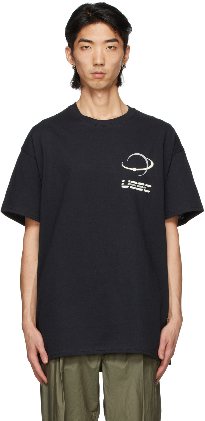 N.Hoolywood: Black Test Product Exchange Service 'USSC' T-Shirt