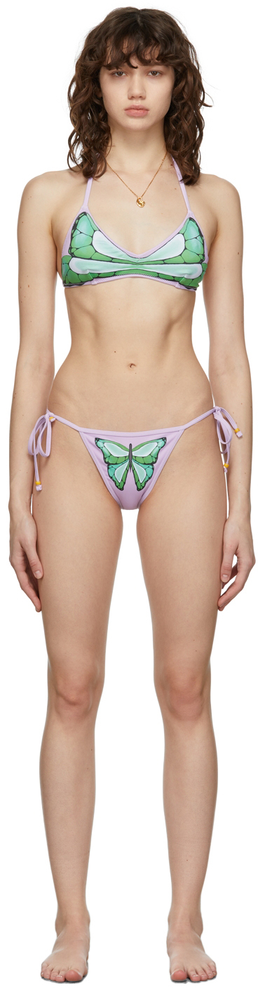 Juliet Johnstone SSENSE Exclusive Purple Butterfly Bikini