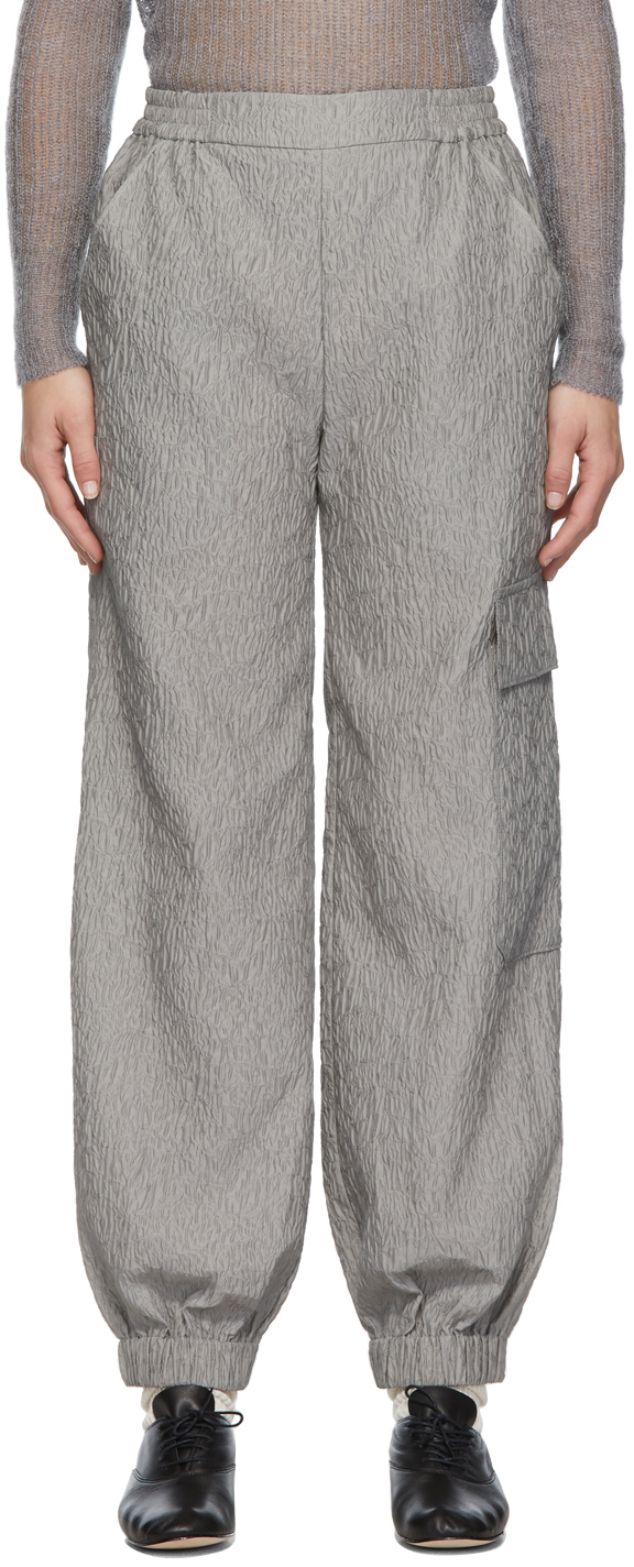 Grey Matelassé Jackson Trousers by Cecilie Bahnsen on Sale