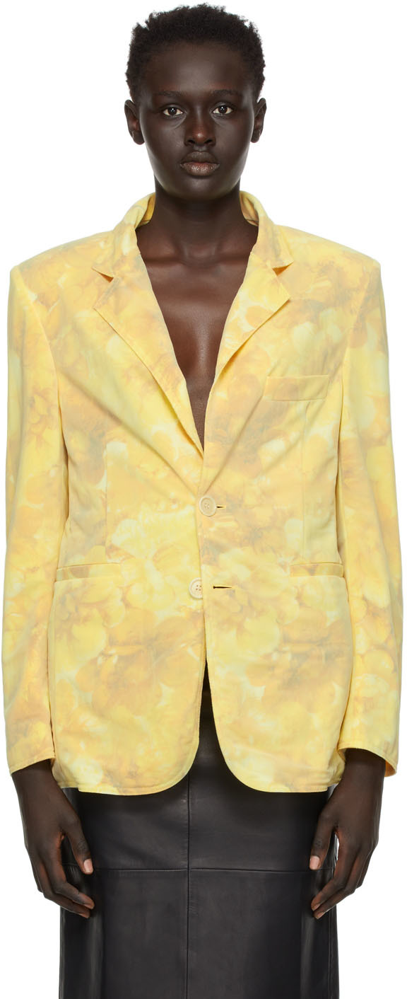 Yellow 6 Layer Jersey Blazer