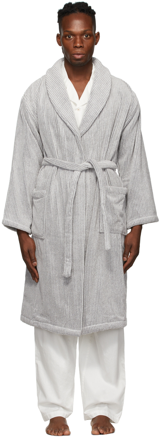 White Linen Robe SSENSE Men Clothing Loungewear Bathrobes 