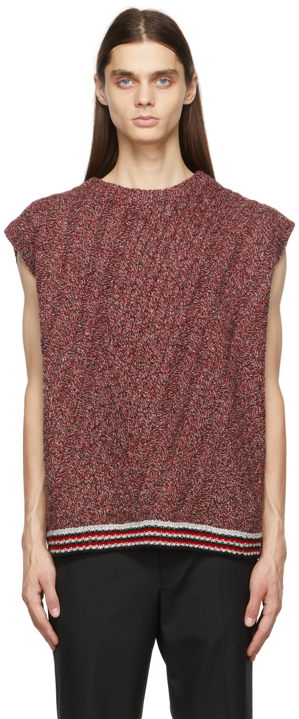 NOMA t. d. Red Cable Knit Twisted Vest