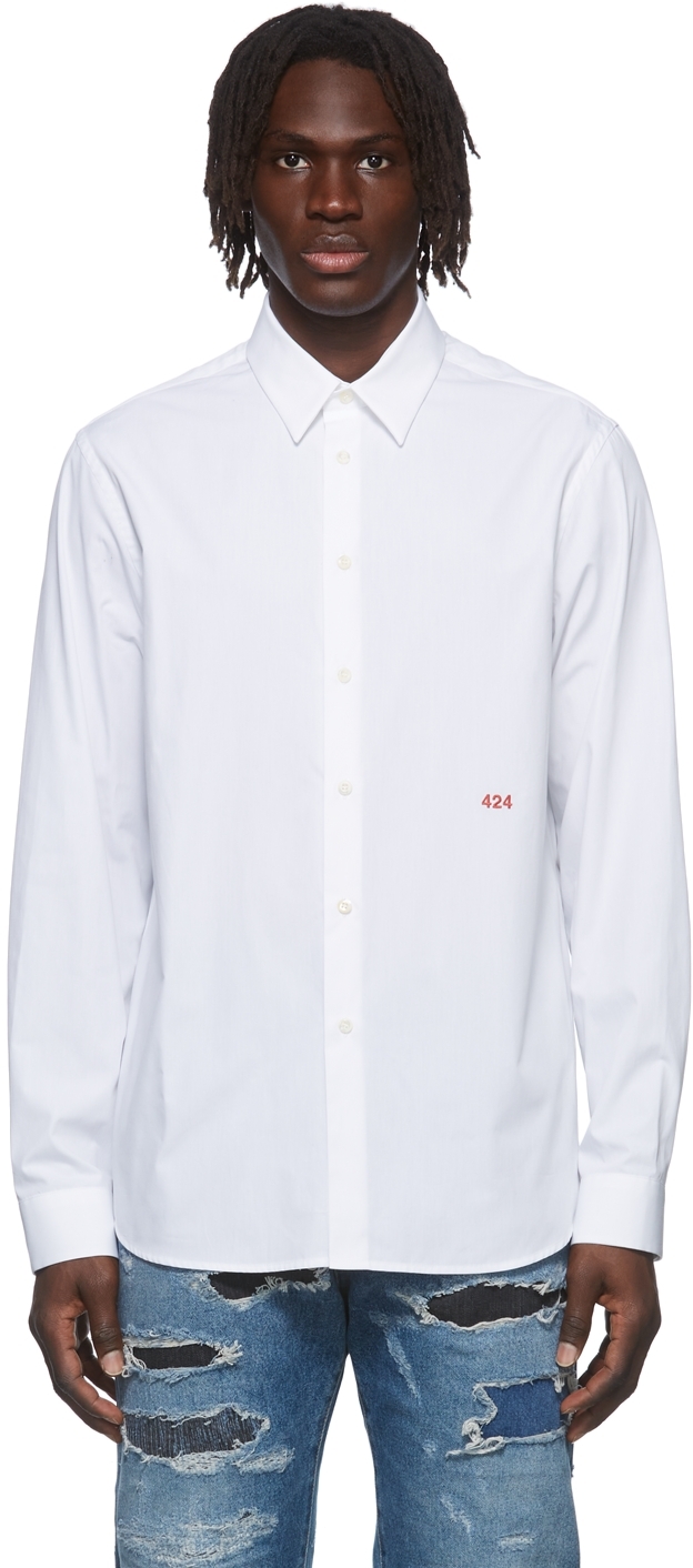 White Character Shirt by 424 on Sale