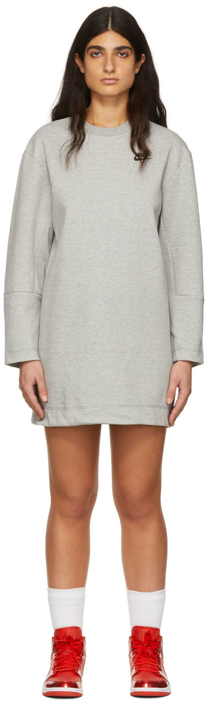 Nike Grey Sportswear Tech Fleece Mini Dress