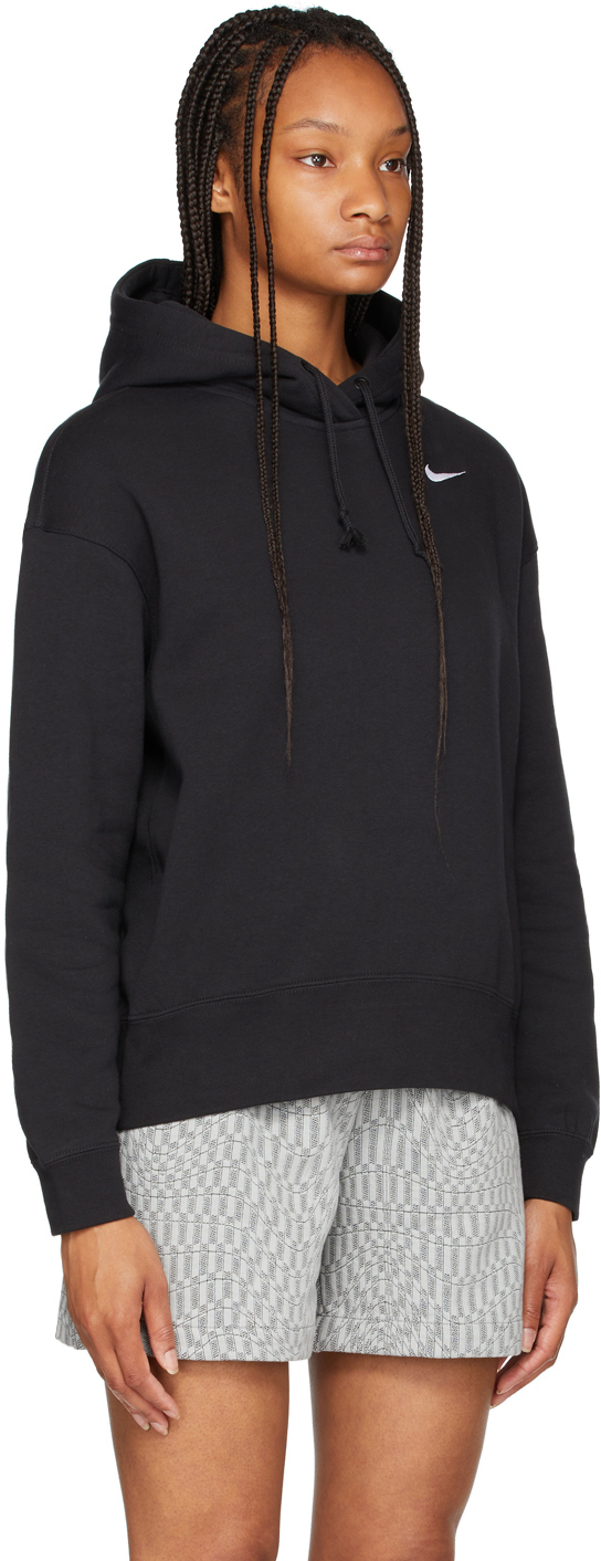 nike mini swoosh oversized hoodie black