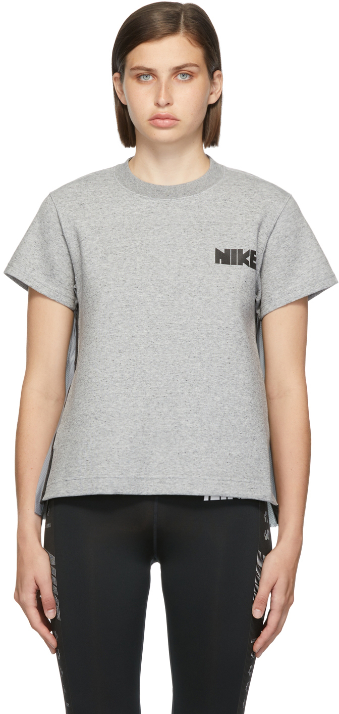 Nike Grey Sacai Edition Fleece T-Shirt