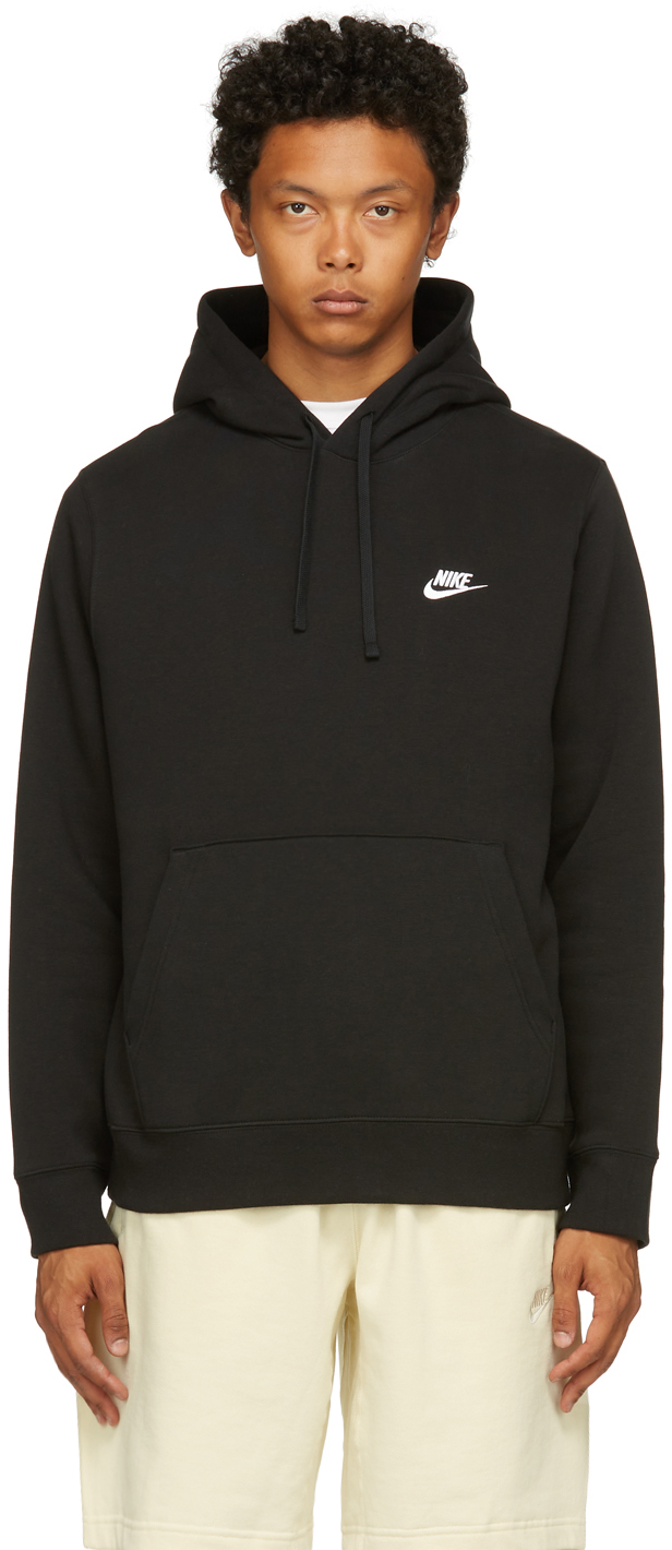 Nike: Black Fleece Sportswear Club Hoodie | SSENSE Canada