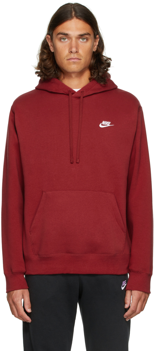 Nike Red Fleece Sportswear Club Hoodie