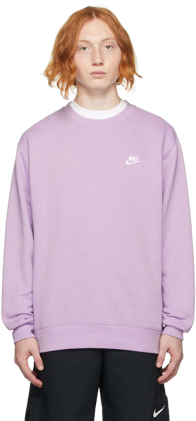 Nike: Purple Fleece Sportswear Club Sweatshirt | SSENSE UK