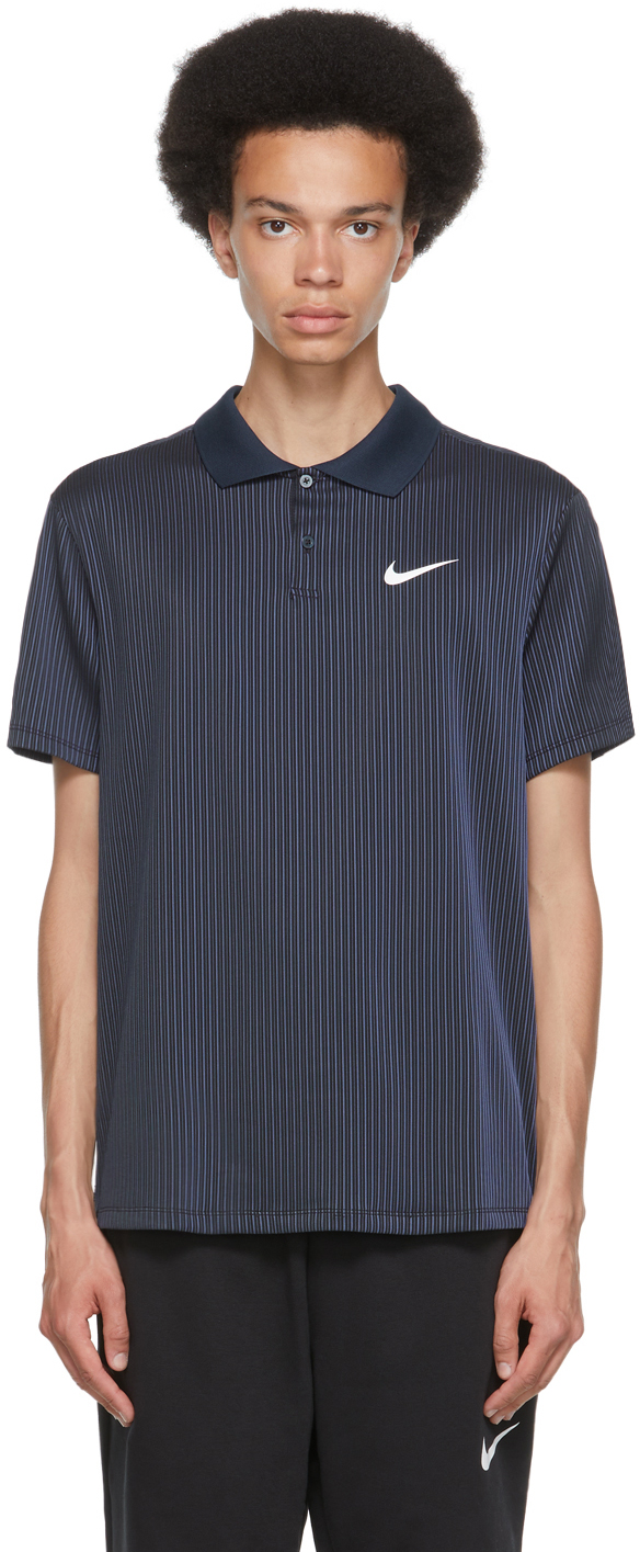 Polo NikeCourt ADV Slam bleu marine et noir à technologie Dri-FIT Nike en  solde