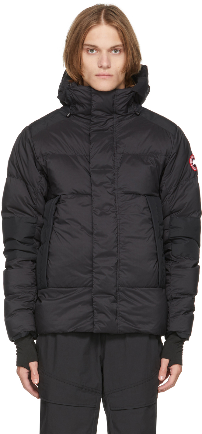 Canada Goose: Black Down Packable Hooded Armstrong Jacket | SSENSE Canada