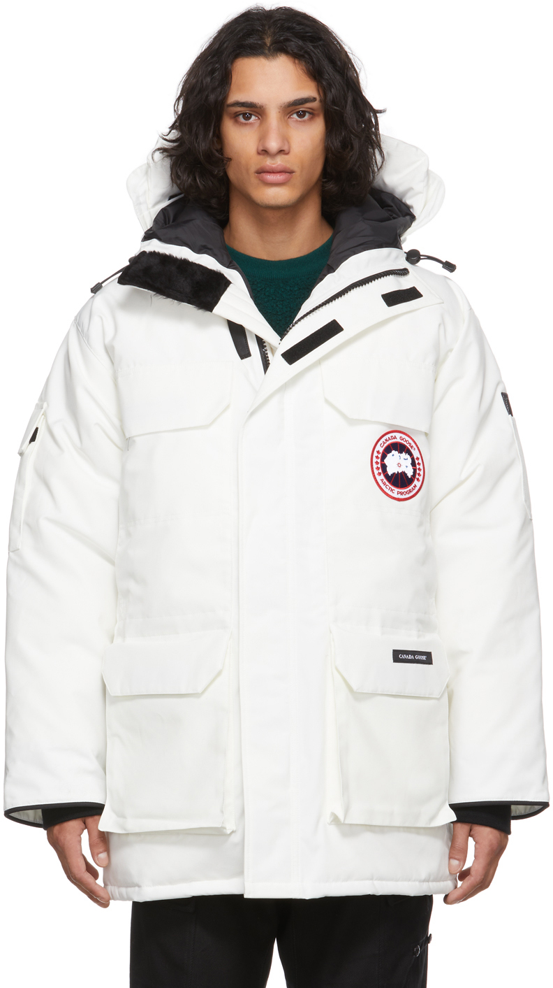 Canada Goose White Down Fur-Free Expedition Parka