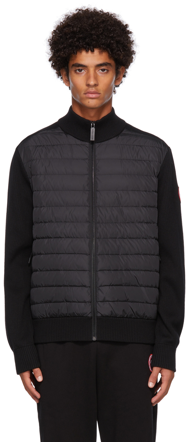 Canada Goose: Black Hybridge Knit Jacket | SSENSE UK