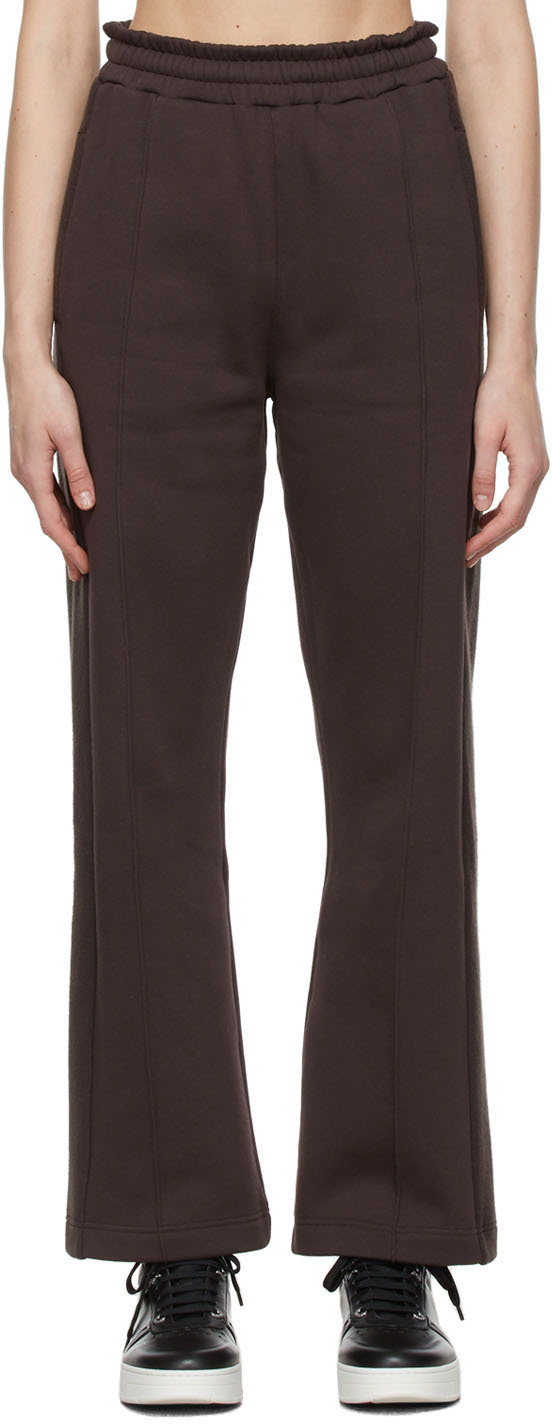 VAARA: Brown Pin Tuck Lounge Pants | SSENSE Canada