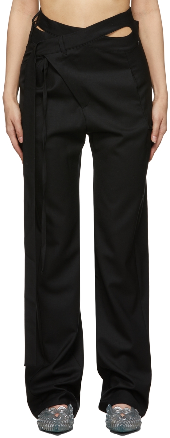 Black Wrap Suit Trousers