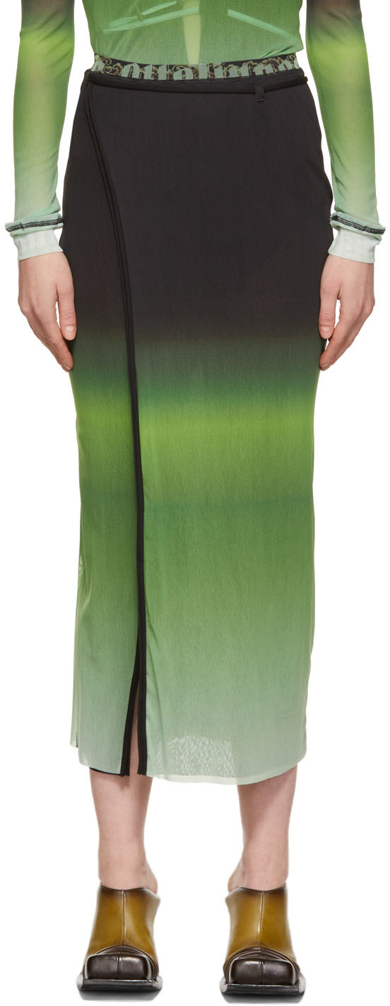 Ottolinger Black & Green Nylon Mesh Skirt