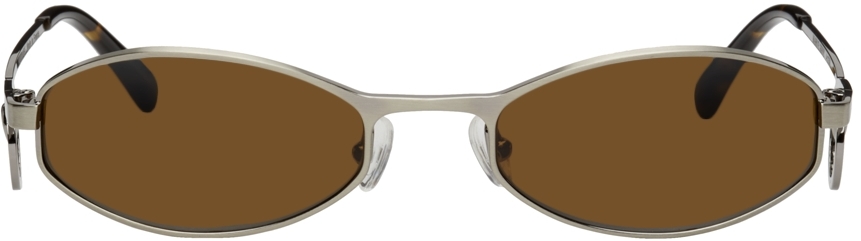 Gunmetal Vuarnet Edition Swirl-Frame Oval Sunglasses