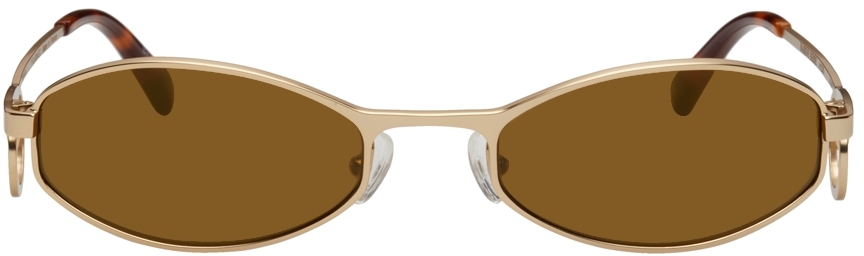 Gold Vuarnet Edition Swirl-Frame Oval Sunglasses