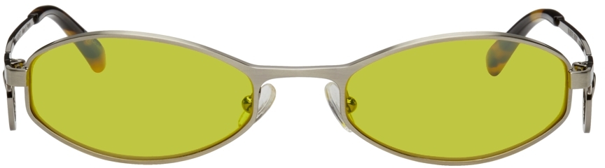 Silver Vuarnet Edition Swirl-Frame Oval Sunglasses