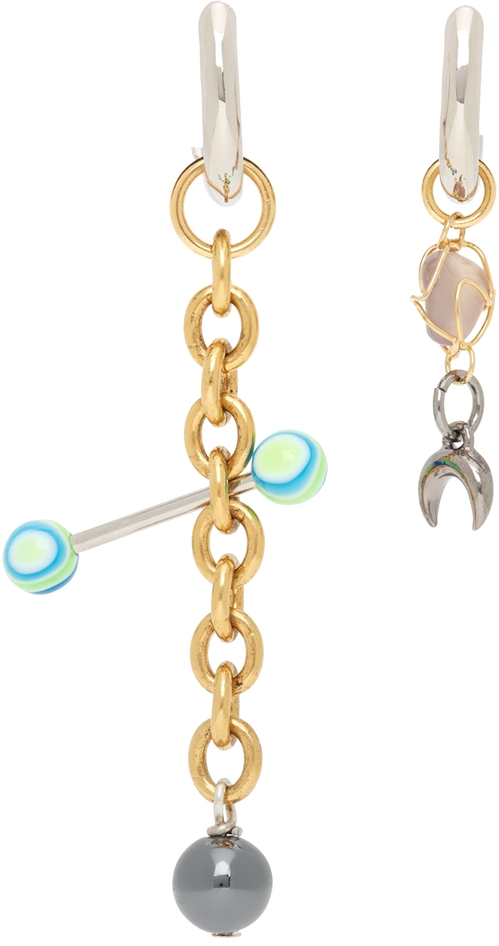 Gold & Silver Psychotropic Chain Earrings
