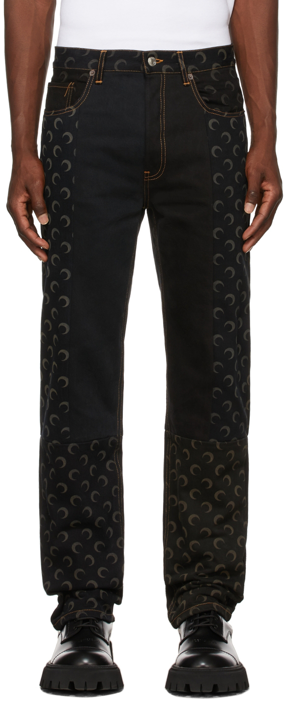 Black Regenerated All Over Moon Jeans