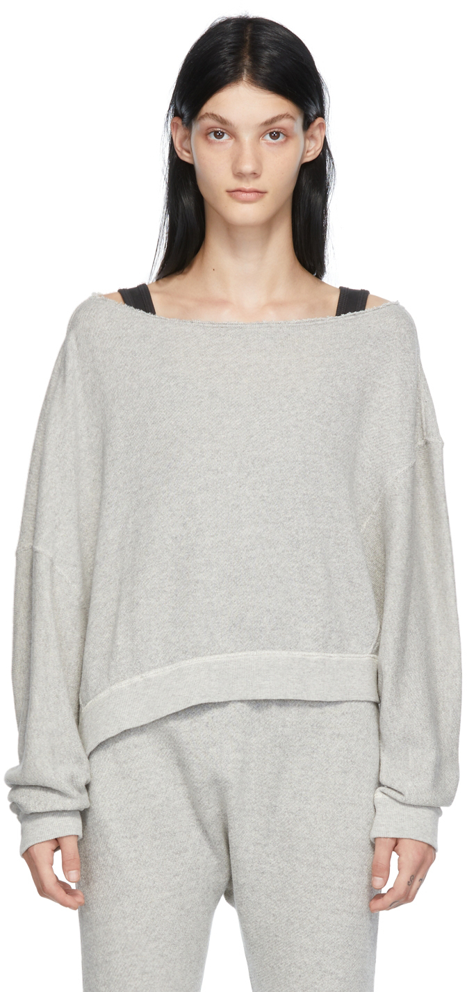 R13 Grey Off Shoulder Patti Sweatshirt Smart Closet