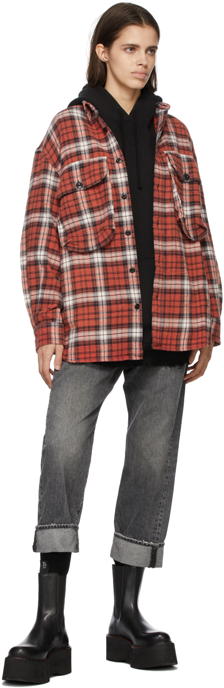 R13 Red Oversized Plaid Shirt | Smart Closet