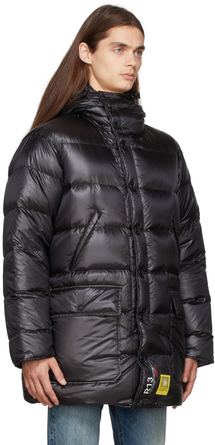 R13 Black Brumal Edition Down Anorak Coat | Smart Closet