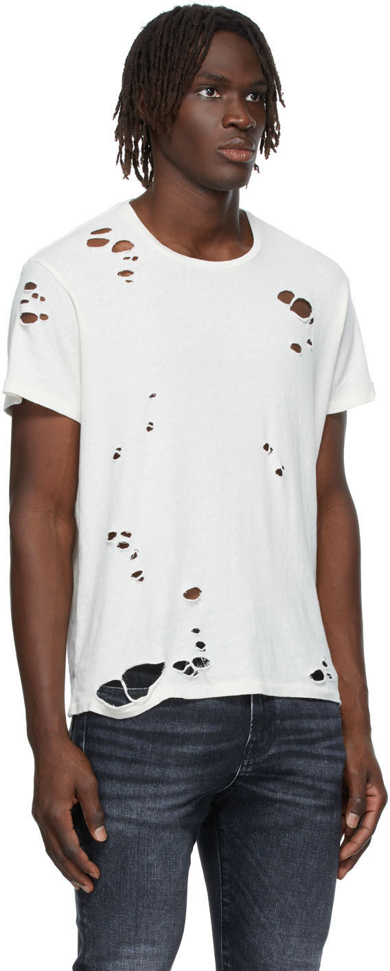 R13 Off-White Destroyed Boy T-Shirt | Smart Closet
