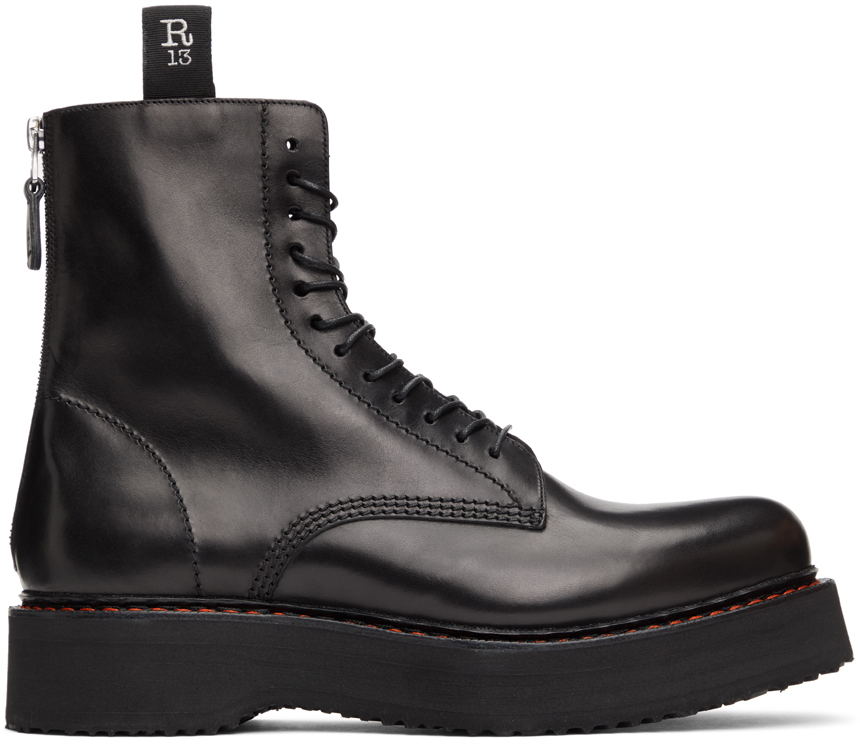 Ssense Uomo Scarpe Stivali Stivali stringati Suede Single Stack Lace-Up Boots 