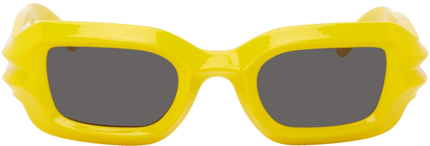 A BETTER FEELING Yellow Bolu Rectangular Sunglasses