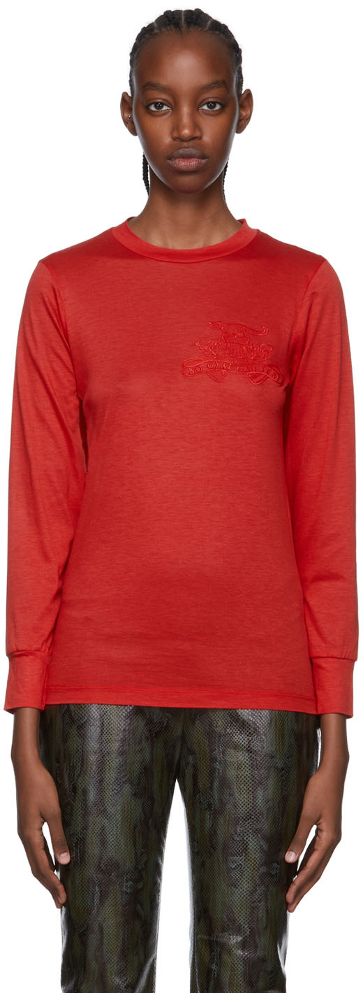 SSENSE Canada Exclusive Red Long Sleeve T-Shirt by Section 8 on Sale