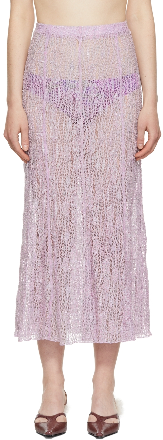 Ichiyo SSENSE Exclusive Purple Lace Long Skirt