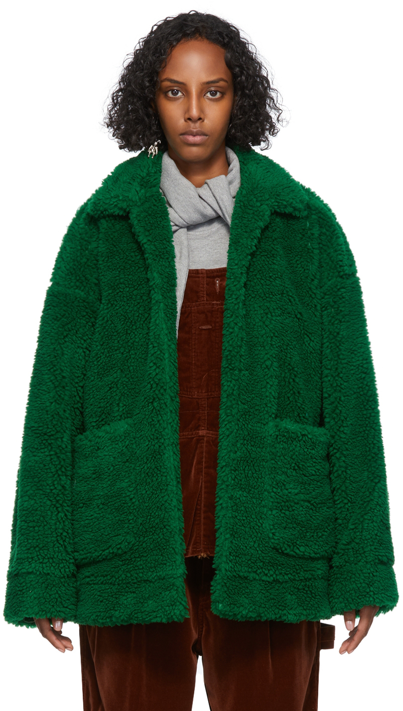 Doublet: Green Sherpa Hand-Painted Jacket | SSENSE Canada