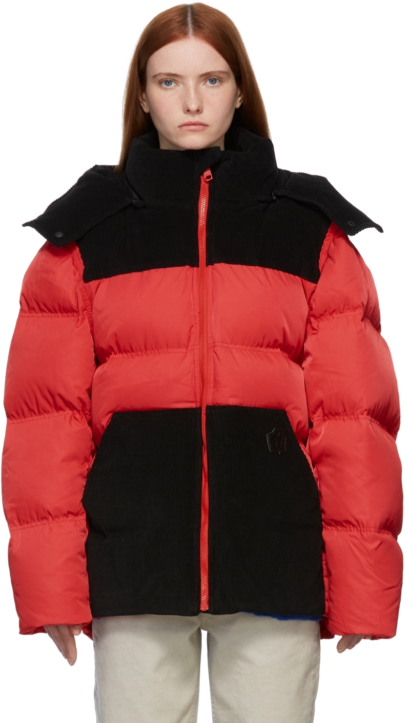 ADER error: Red Hooded Puffer Jacket | SSENSE UK