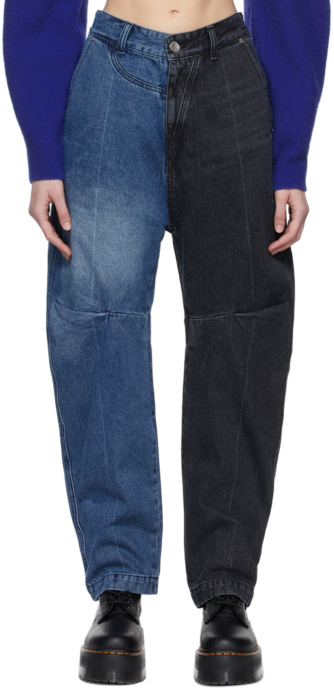 ADER error Blue & Black Eclipse Denim Jeans | Smart Closet