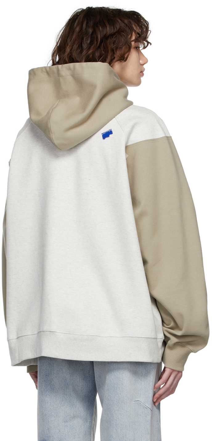 ADER error Grey & Tan Sculpture Logo Hoodie | Smart Closet