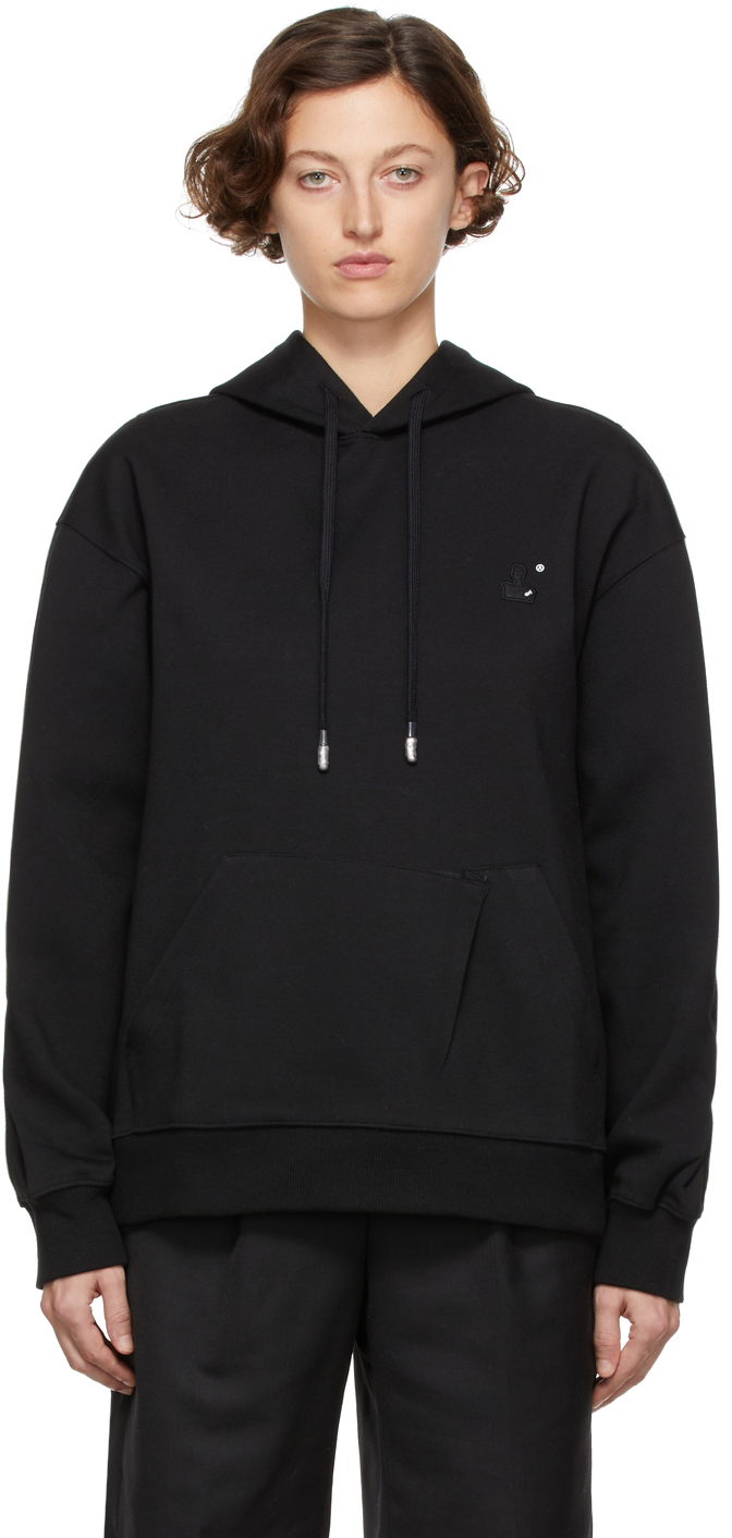 Black Portrain Logo Hoodie