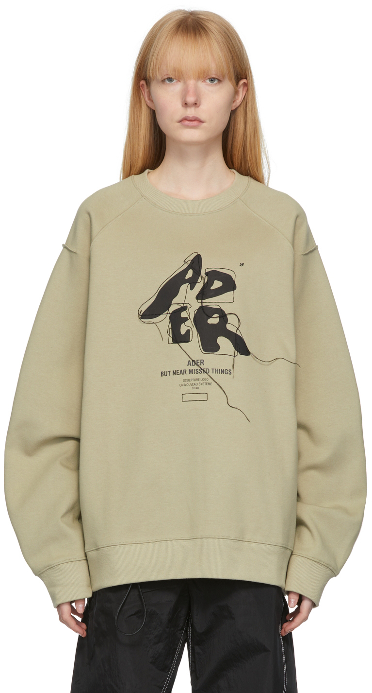 ADER error Khaki Sculpture Logo Sweatshirt | Smart Closet