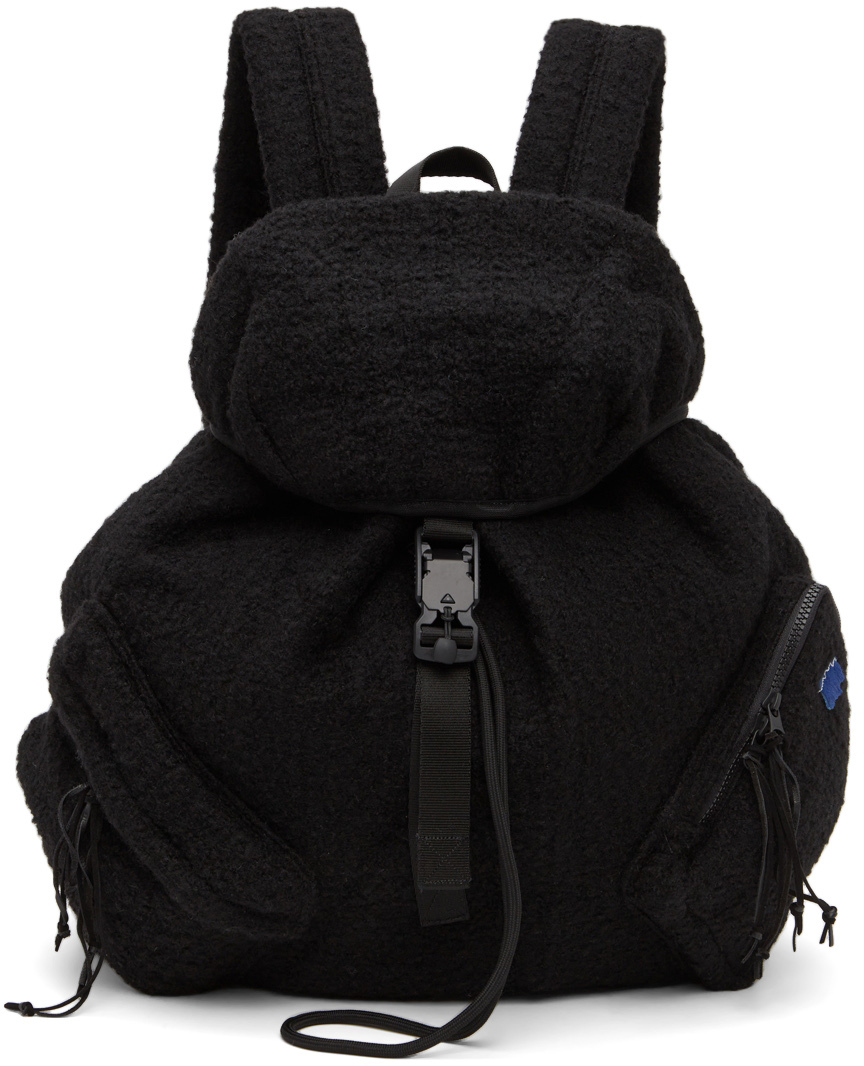 ADER error Black Wool Slouchy Backpack