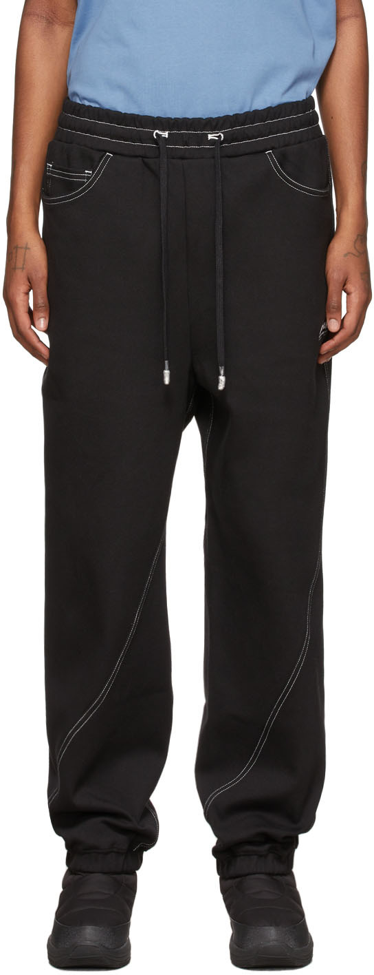 Black Denim Stitch Lounge Pants by ADER error on Sale