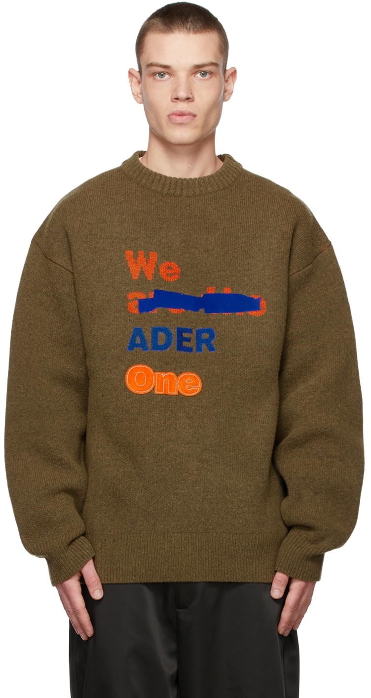 ADER error ロゴ クルーネック ニット セーター