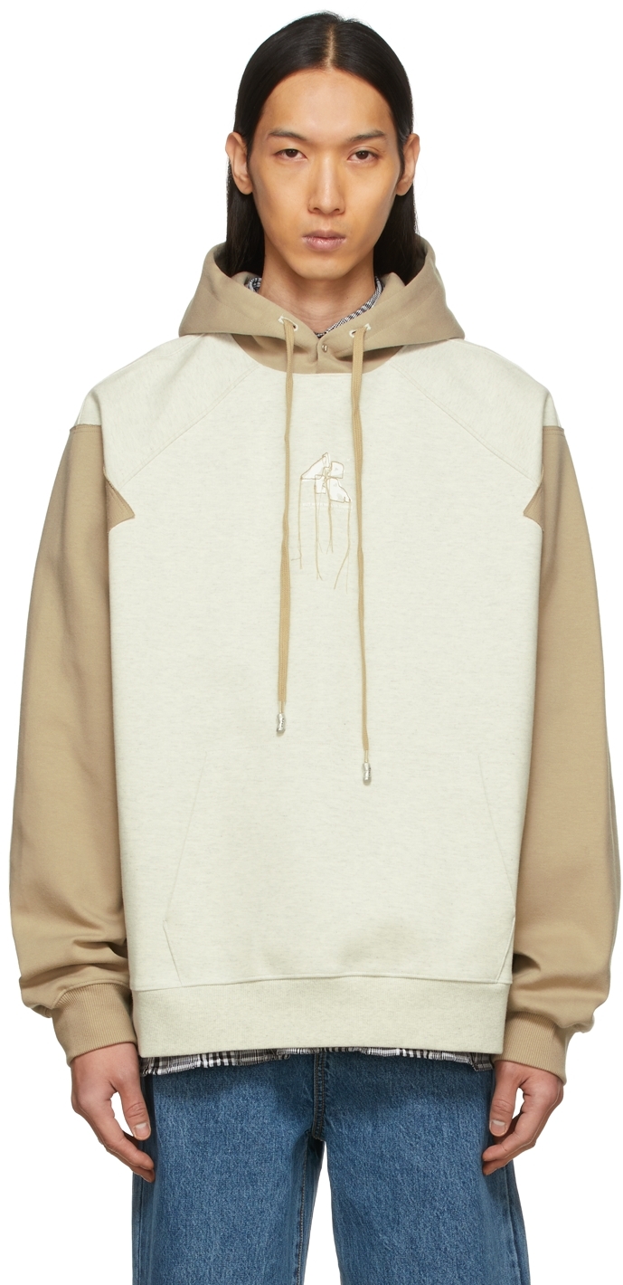 Grey & Tan Sculpture Logo Hoodie