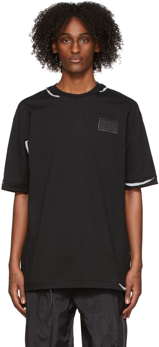 Black Logo Patch Oversized T-Shirt by ADER error on Sale