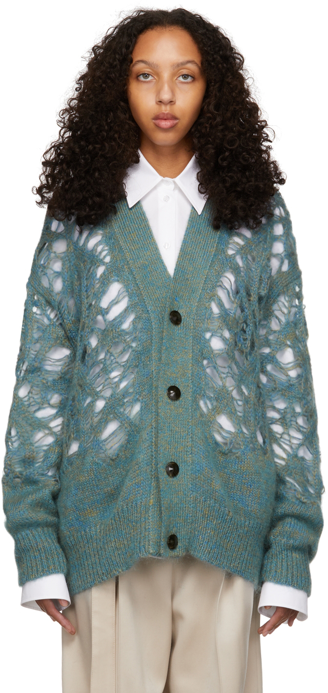 Namacheko Blue Mohair Klaus Cardigan | Smart Closet